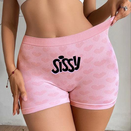 SISSY Print Novelty Panties for The Bedroom Women's Sexy Knitting Underwear Female High-waisted Comfortable Breathable Panties