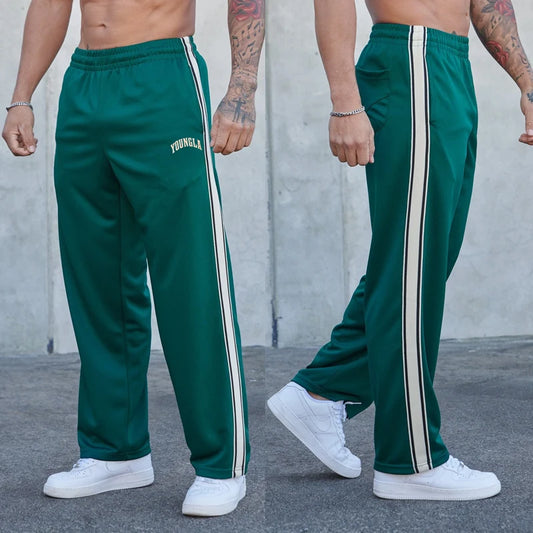 American style New Men's Sweatpants Jogger Gym Sports Fitness Printed Mid Waist Pants Fashionable and trendy casual pants man