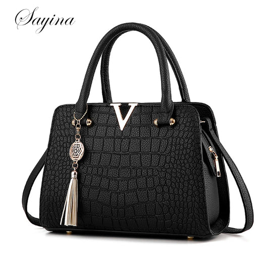 High Quality Ladies leather hand bags Women luxury brand Crocodile Shoulder Bags V Letters Designer Large Capacity  Handbag